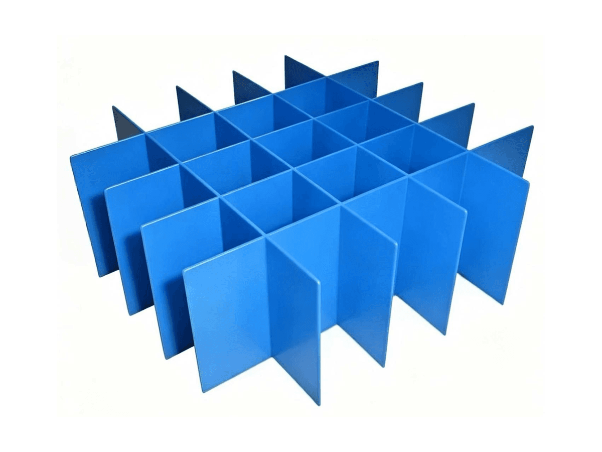 Blue interlocking PP corrugated divider grid