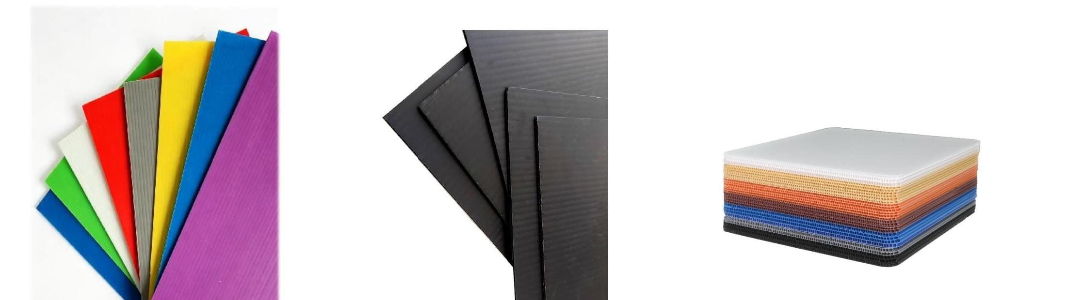 Customer product selection showing colored, anti-static and multi-cell PP corrugated sheet formats